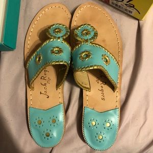 Jack Rogers 8.5 Nantucket teal/gold never worn
